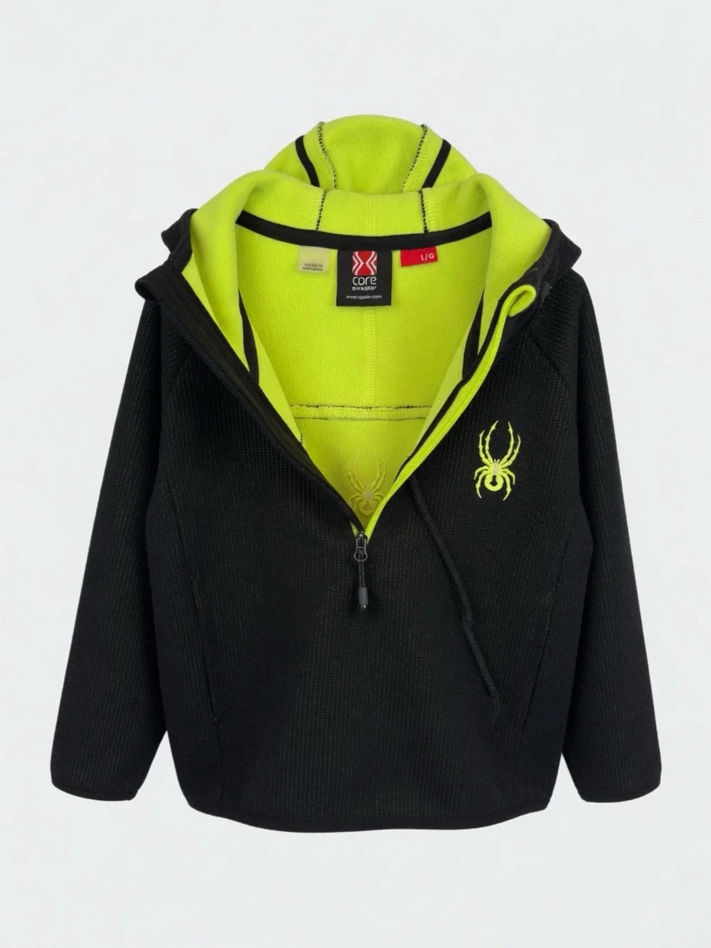 Spyder Black Jacket with Neon Green Accents
